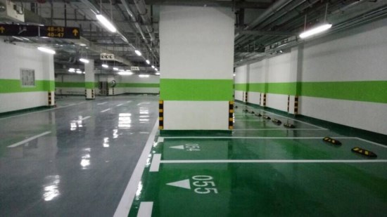 河南省老干部活动中心中灰色行车通道环氧地坪